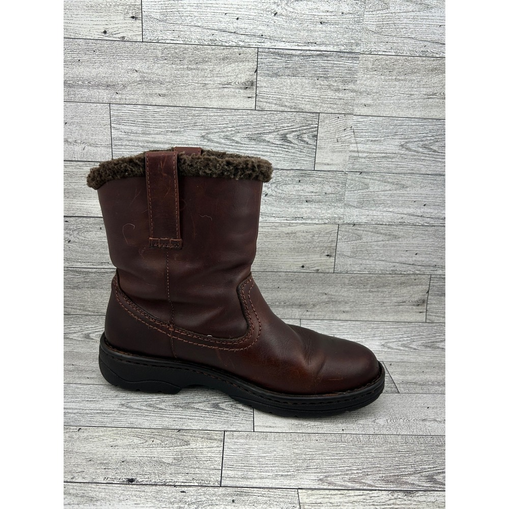 Ariat 20922 Brown Leather Faux Fur Lined Pull On Boots Women 7B 4LR Cushioning - Picture 12 of 13